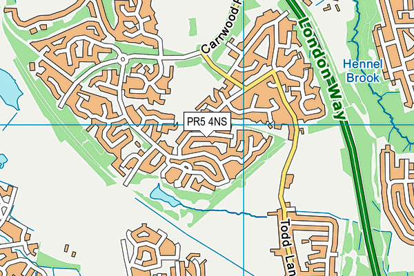 PR5 4NS map - OS VectorMap District (Ordnance Survey) PR5 4NS map - OS VectorMap District (Ordnance Survey)
