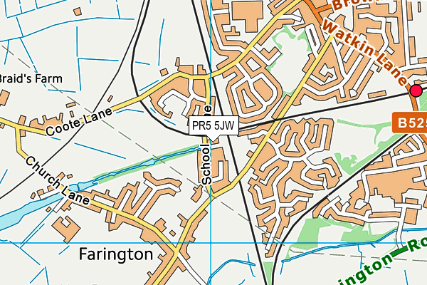 PR5 5JW map - OS VectorMap District (Ordnance Survey) PR5 5JW map - OS VectorMap District (Ordnance Survey)
