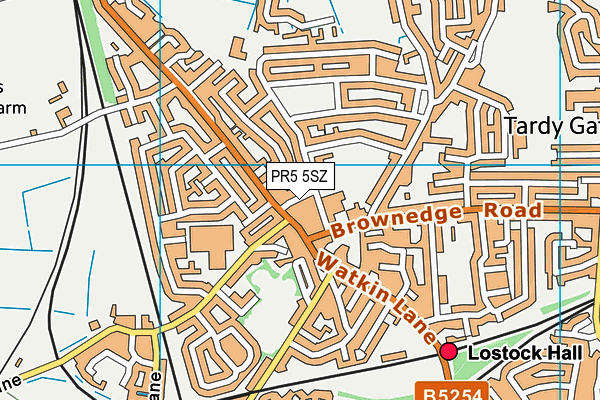 PR5 5SZ map - OS VectorMap District (Ordnance Survey) PR5 5SZ map - OS VectorMap District (Ordnance Survey)