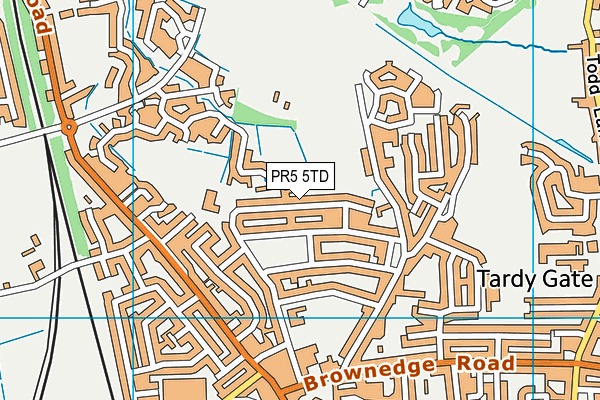 PR5 5TD map - OS VectorMap District (Ordnance Survey) PR5 5TD map - OS VectorMap District (Ordnance Survey)