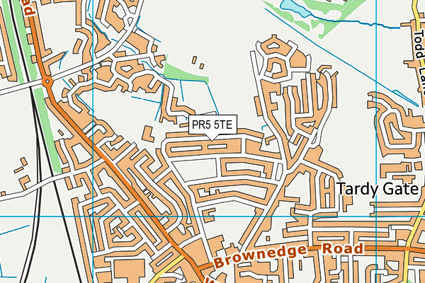 PR5 5TE map - OS VectorMap District (Ordnance Survey) PR5 5TE map - OS VectorMap District (Ordnance Survey)