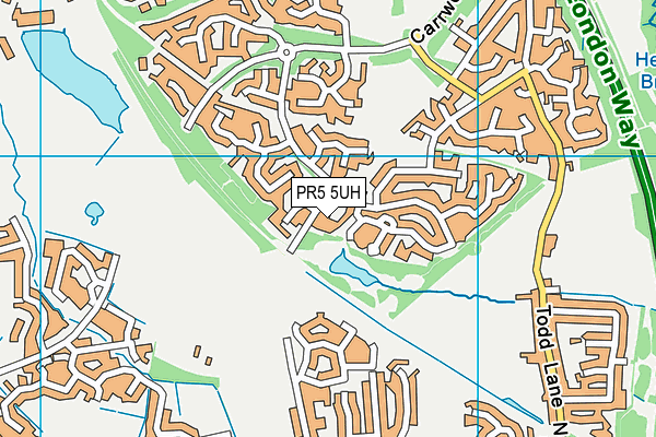 PR5 5UH map - OS VectorMap District (Ordnance Survey) PR5 5UH map - OS VectorMap District (Ordnance Survey)