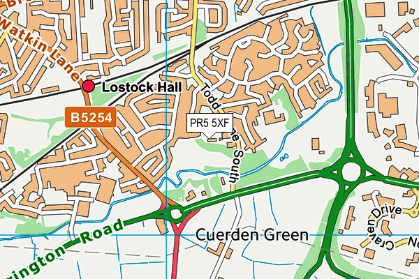 PR5 5XF map - OS VectorMap District (Ordnance Survey) PR5 5XF map - OS VectorMap District (Ordnance Survey)