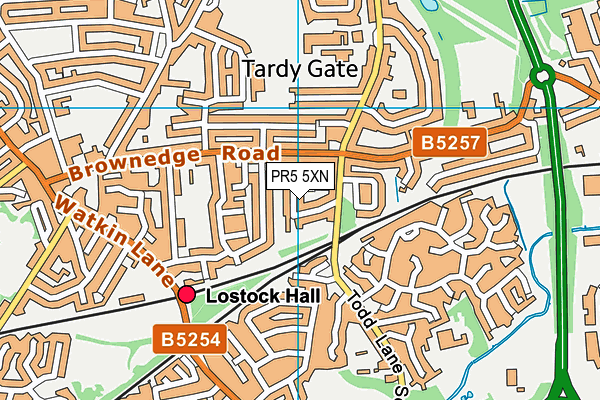 PR5 5XN map - OS VectorMap District (Ordnance Survey) PR5 5XN map - OS VectorMap District (Ordnance Survey)