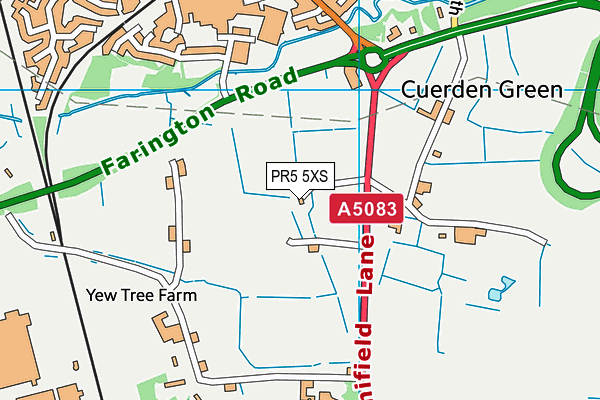PR5 5XS map - OS VectorMap District (Ordnance Survey) PR5 5XS map - OS VectorMap District (Ordnance Survey)