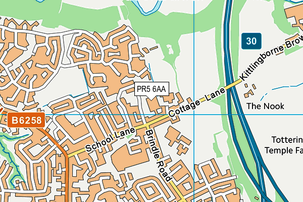 PR5 6AA map - OS VectorMap District (Ordnance Survey) PR5 6AA map - OS VectorMap District (Ordnance Survey)