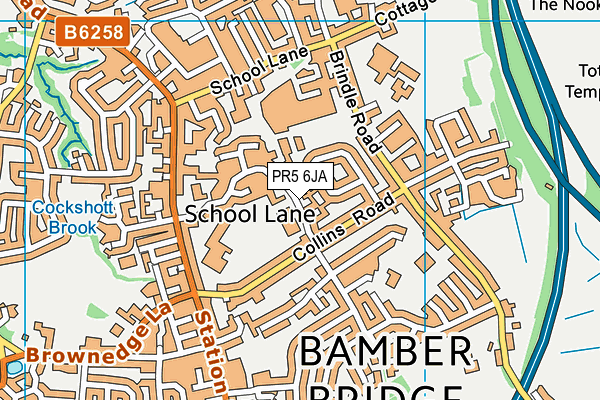 PR5 6JA map - OS VectorMap District (Ordnance Survey) PR5 6JA map - OS VectorMap District (Ordnance Survey)