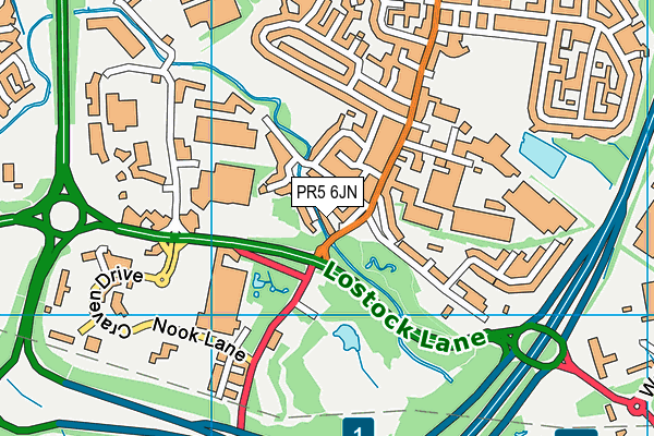PR5 6JN map - OS VectorMap District (Ordnance Survey) PR5 6JN map - OS VectorMap District (Ordnance Survey)