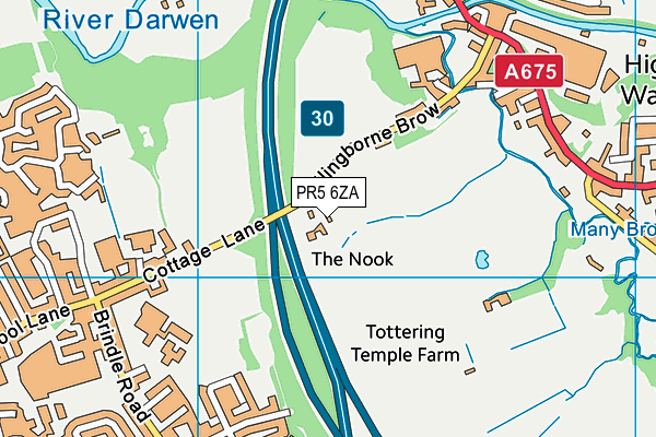 PR5 6ZA map - OS VectorMap District (Ordnance Survey) PR5 6ZA map - OS VectorMap District (Ordnance Survey)