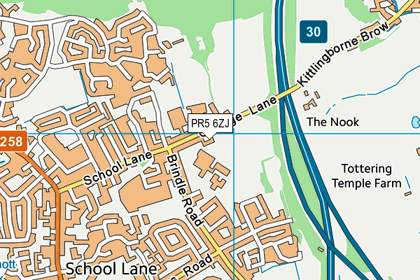 PR5 6ZJ map - OS VectorMap District (Ordnance Survey) PR5 6ZJ map - OS VectorMap District (Ordnance Survey)