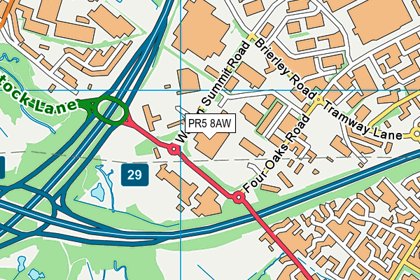 PR5 8AW map - OS VectorMap District (Ordnance Survey) PR5 8AW map - OS VectorMap District (Ordnance Survey)