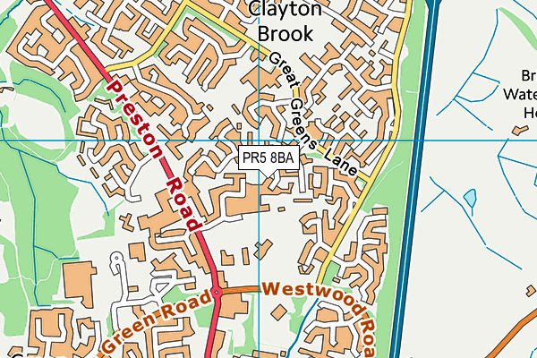 PR5 8BA map - OS VectorMap District (Ordnance Survey)