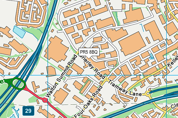 PR5 8BQ map - OS VectorMap District (Ordnance Survey) PR5 8BQ map - OS VectorMap District (Ordnance Survey)