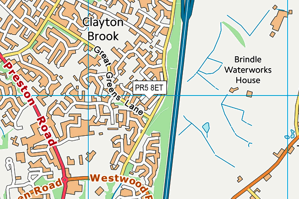 PR5 8ET map - OS VectorMap District (Ordnance Survey) PR5 8ET map - OS VectorMap District (Ordnance Survey)