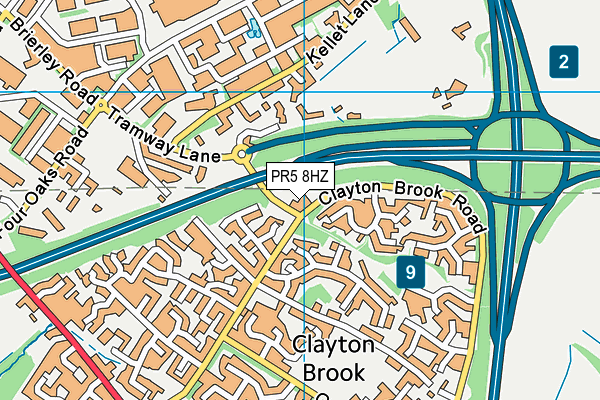 PR5 8HZ map - OS VectorMap District (Ordnance Survey) PR5 8HZ map - OS VectorMap District (Ordnance Survey)