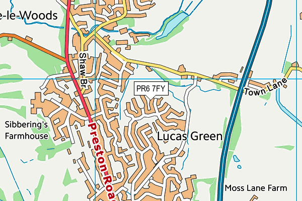 PR6 7FY map - OS VectorMap District (Ordnance Survey)