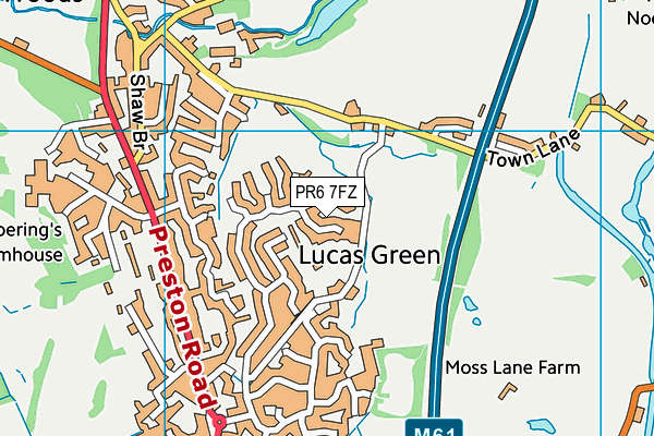 PR6 7FZ map - OS VectorMap District (Ordnance Survey) PR6 7FZ map - OS VectorMap District (Ordnance Survey)