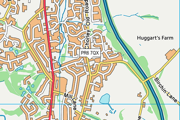 PR6 7QX map - OS VectorMap District (Ordnance Survey) PR6 7QX map - OS VectorMap District (Ordnance Survey)