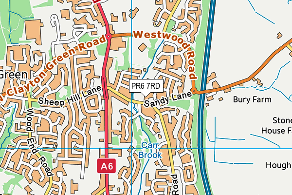 PR6 7RD map - OS VectorMap District (Ordnance Survey) PR6 7RD map - OS VectorMap District (Ordnance Survey)
