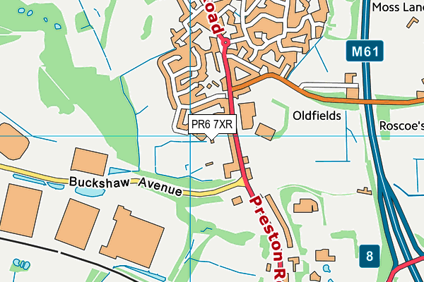 PR6 7XR map - OS VectorMap District (Ordnance Survey) PR6 7XR map - OS VectorMap District (Ordnance Survey)
