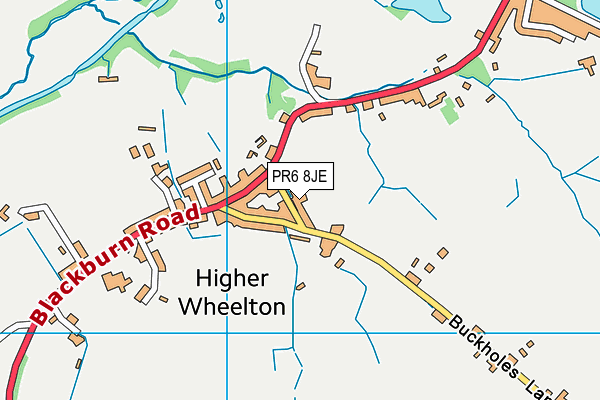 PR6 8JE map - OS VectorMap District (Ordnance Survey) PR6 8JE map - OS VectorMap District (Ordnance Survey)