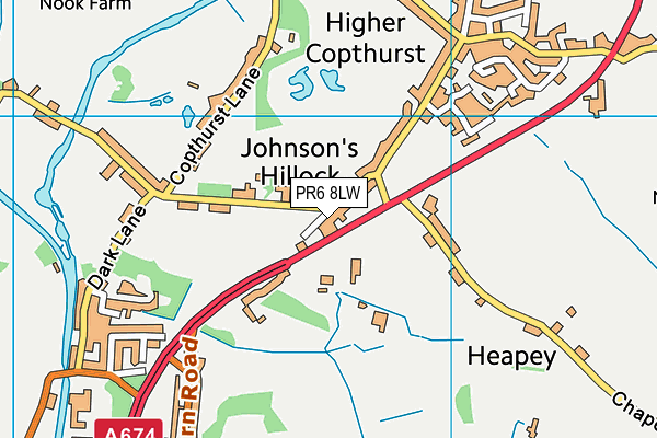 PR6 8LW map - OS VectorMap District (Ordnance Survey) PR6 8LW map - OS VectorMap District (Ordnance Survey)