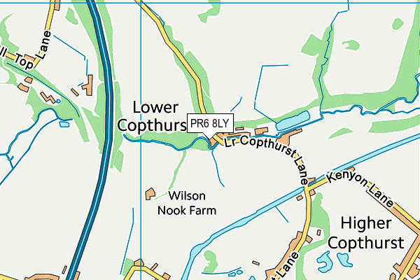 PR6 8LY map - OS VectorMap District (Ordnance Survey) PR6 8LY map - OS VectorMap District (Ordnance Survey)