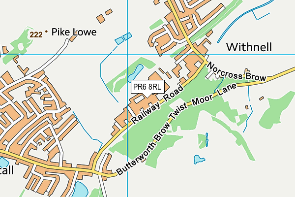 PR6 8RL map - OS VectorMap District (Ordnance Survey)