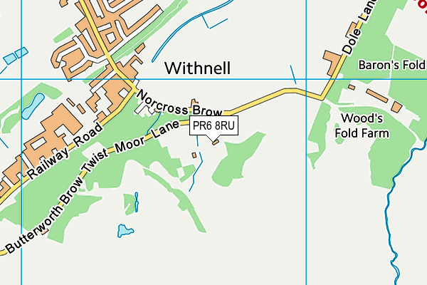 PR6 8RU map - OS VectorMap District (Ordnance Survey) PR6 8RU map - OS VectorMap District (Ordnance Survey)