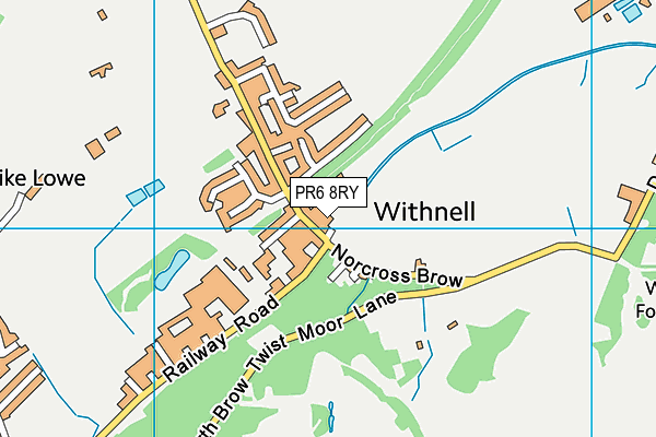 PR6 8RY map - OS VectorMap District (Ordnance Survey) PR6 8RY map - OS VectorMap District (Ordnance Survey)