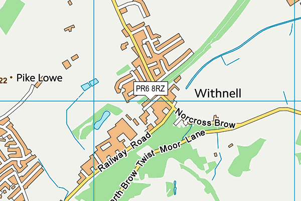 PR6 8RZ map - OS VectorMap District (Ordnance Survey) PR6 8RZ map - OS VectorMap District (Ordnance Survey)