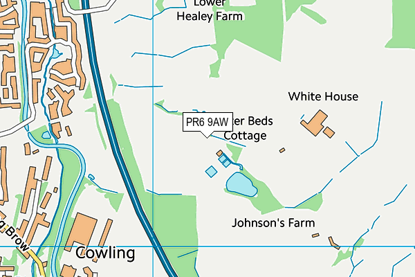 PR6 9AW map - OS VectorMap District (Ordnance Survey) PR6 9AW map - OS VectorMap District (Ordnance Survey)