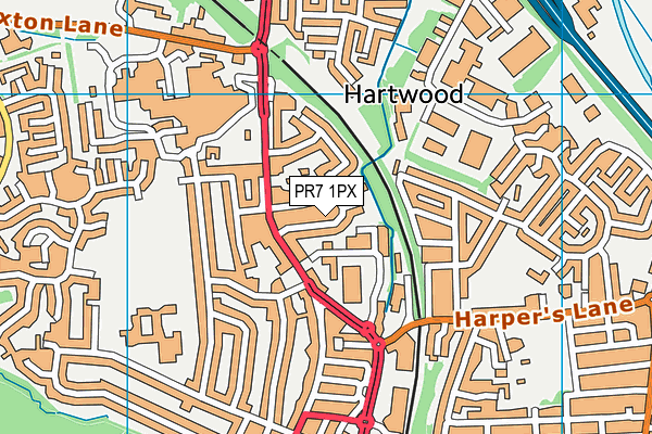 PR7 1PX map - OS VectorMap District (Ordnance Survey)