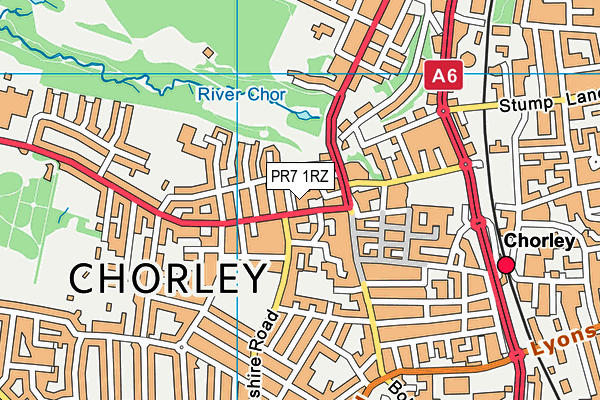 PR7 1RZ map - OS VectorMap District (Ordnance Survey) PR7 1RZ map - OS VectorMap District (Ordnance Survey)
