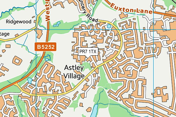 PR7 1TX map - OS VectorMap District (Ordnance Survey) PR7 1TX map - OS VectorMap District (Ordnance Survey)