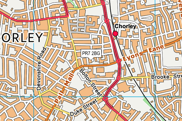 PR7 2BG map - OS VectorMap District (Ordnance Survey) PR7 2BG map - OS VectorMap District (Ordnance Survey)
