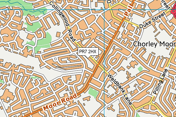 PR7 2HX map - OS VectorMap District (Ordnance Survey) PR7 2HX map - OS VectorMap District (Ordnance Survey)