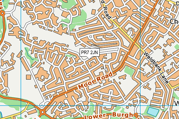PR7 2JN map - OS VectorMap District (Ordnance Survey) PR7 2JN map - OS VectorMap District (Ordnance Survey)