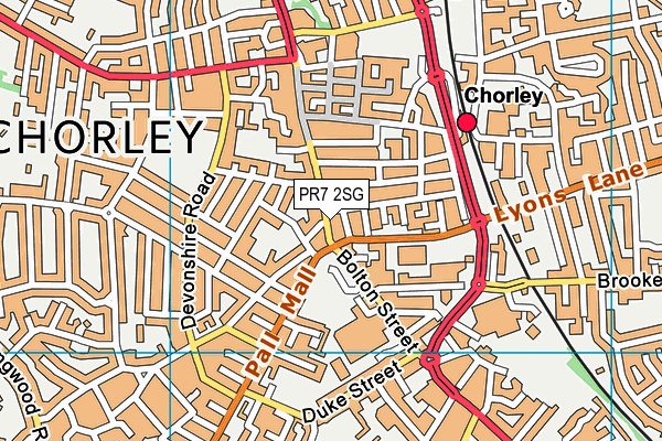 PR7 2SG map - OS VectorMap District (Ordnance Survey) PR7 2SG map - OS VectorMap District (Ordnance Survey)