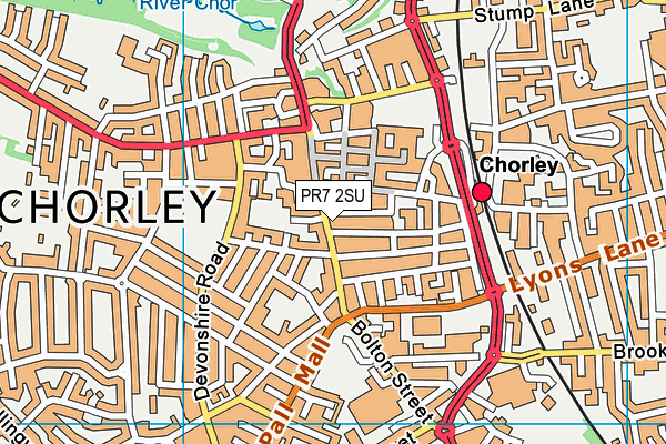 PR7 2SU map - OS VectorMap District (Ordnance Survey) PR7 2SU map - OS VectorMap District (Ordnance Survey)