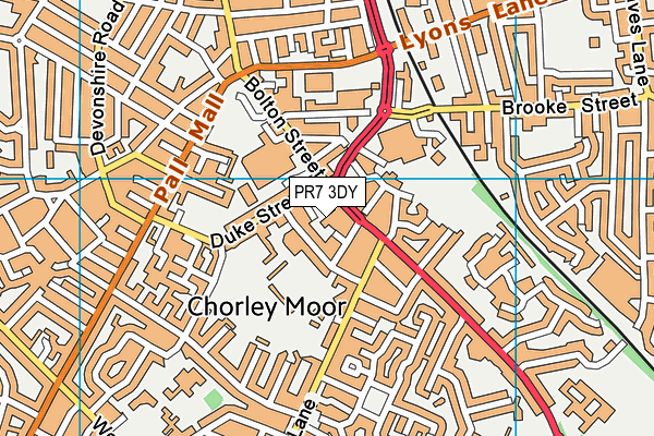 PR7 3DY map - OS VectorMap District (Ordnance Survey) PR7 3DY map - OS VectorMap District (Ordnance Survey)