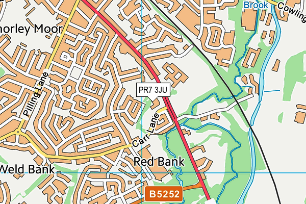 PR7 3JU map - OS VectorMap District (Ordnance Survey) PR7 3JU map - OS VectorMap District (Ordnance Survey)