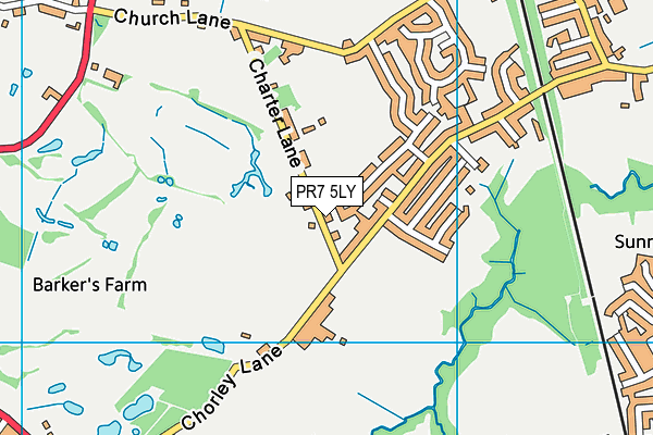 PR7 5LY map - OS VectorMap District (Ordnance Survey) PR7 5LY map - OS VectorMap District (Ordnance Survey)