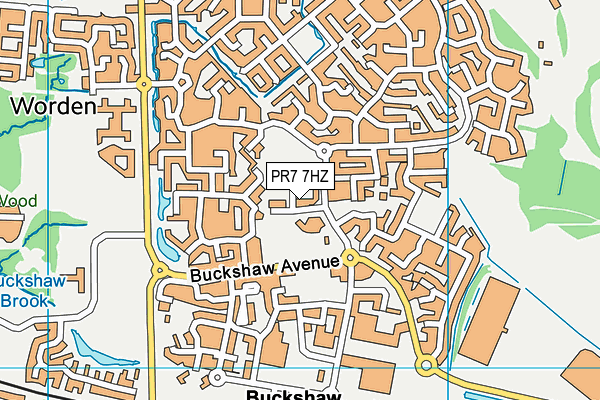 PR7 7HZ map - OS VectorMap District (Ordnance Survey) PR7 7HZ map - OS VectorMap District (Ordnance Survey)