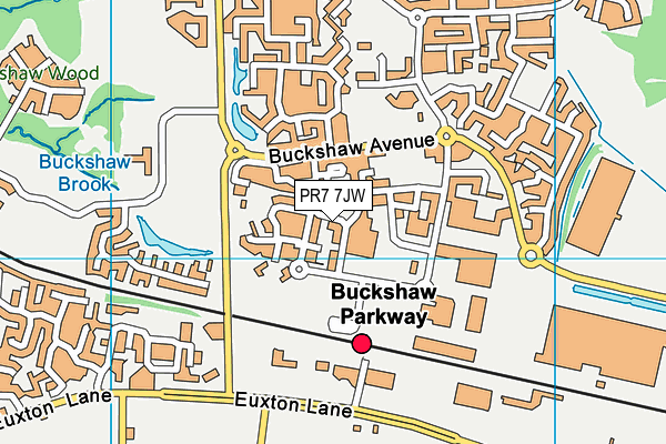 PR7 7JW map - OS VectorMap District (Ordnance Survey)