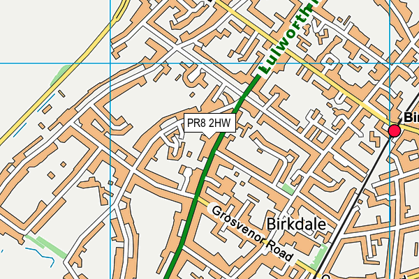 PR8 2HW map - OS VectorMap District (Ordnance Survey) PR8 2HW map - OS VectorMap District (Ordnance Survey)