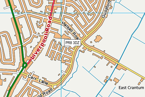 PR8 3DZ map - OS VectorMap District (Ordnance Survey) PR8 3DZ map - OS VectorMap District (Ordnance Survey)