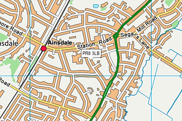 PR8 3LB map - OS VectorMap District (Ordnance Survey) PR8 3LB map - OS VectorMap District (Ordnance Survey)