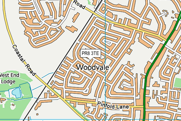 PR8 3TE map - OS VectorMap District (Ordnance Survey) PR8 3TE map - OS VectorMap District (Ordnance Survey)