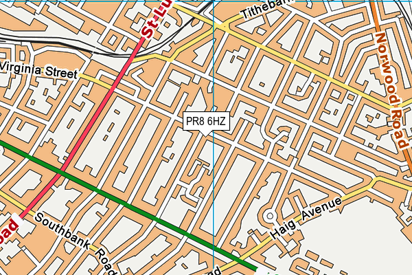 PR8 6HZ map - OS VectorMap District (Ordnance Survey) PR8 6HZ map - OS VectorMap District (Ordnance Survey)